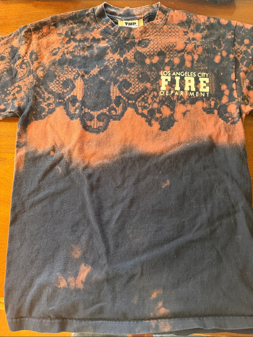 Los Angeles City Fire Department Graphic Tee - Black & Orange, Womens Sz M